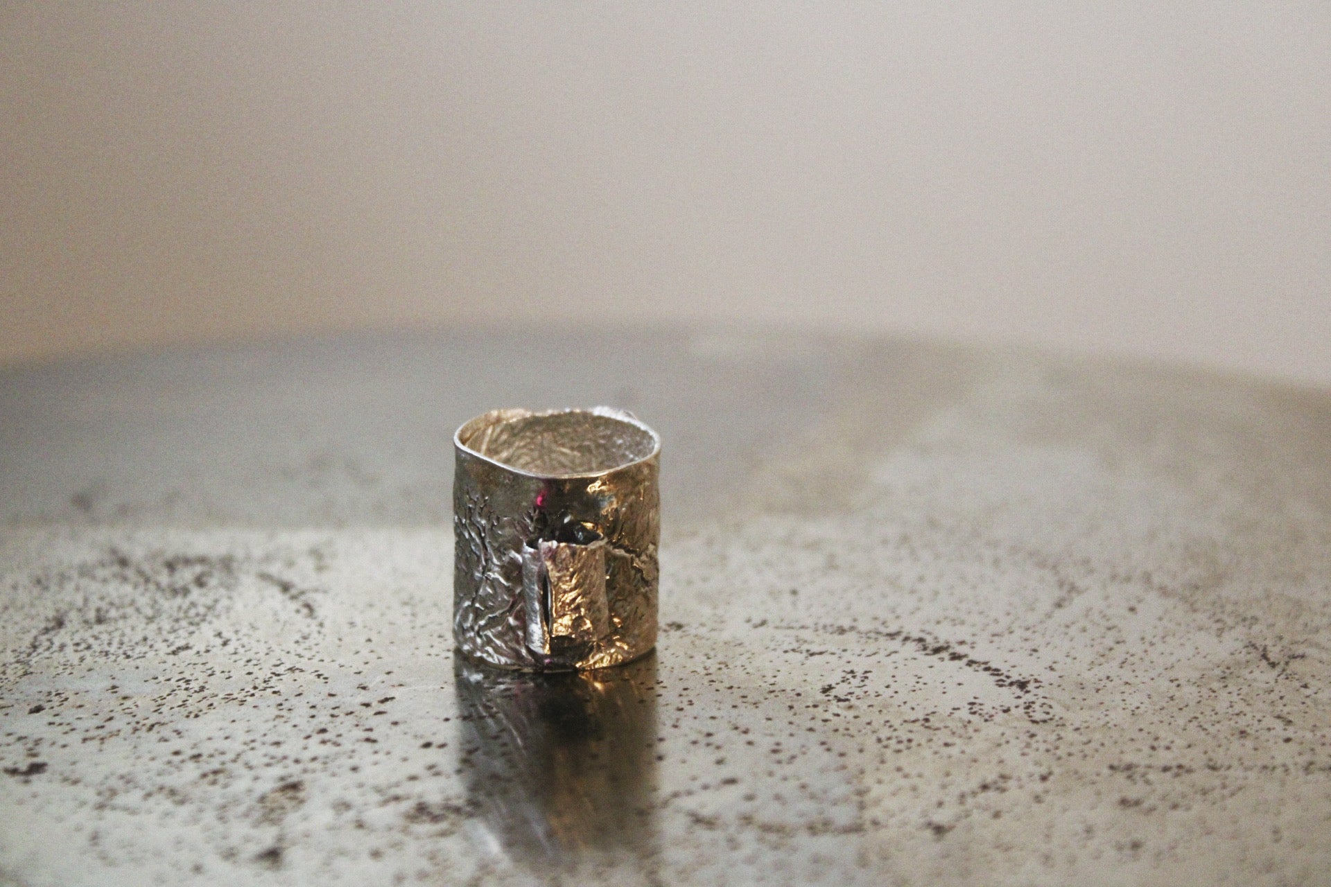 HERKIMER DIAMOND RETICULATION RING