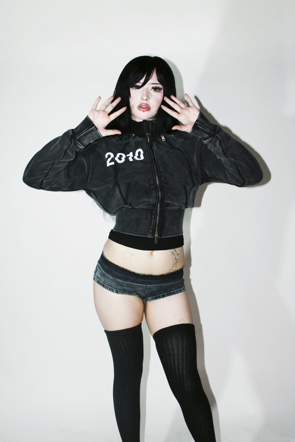 2010 FITTED CROP HOODIE