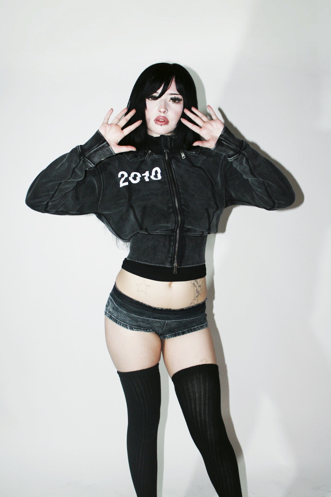 2010 FITTED CROP HOODIE