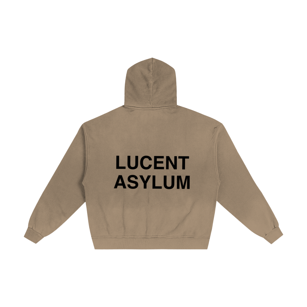 Acid Wash Khaki Logo Zip-up