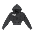 Vintage Washed Cropped Fleece Hoodie